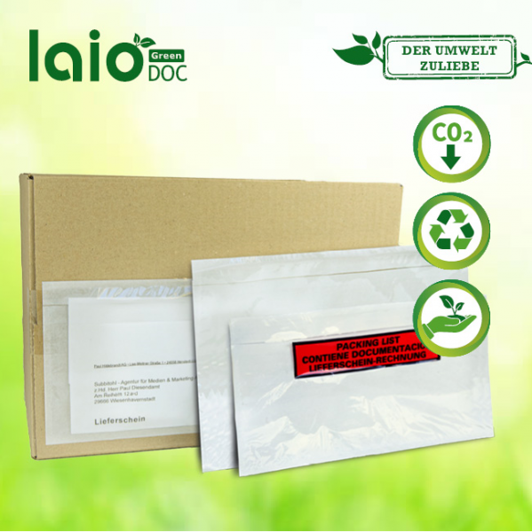 laio® GREEN DOC 233 Følgeseddellomme, uden tryk, C5